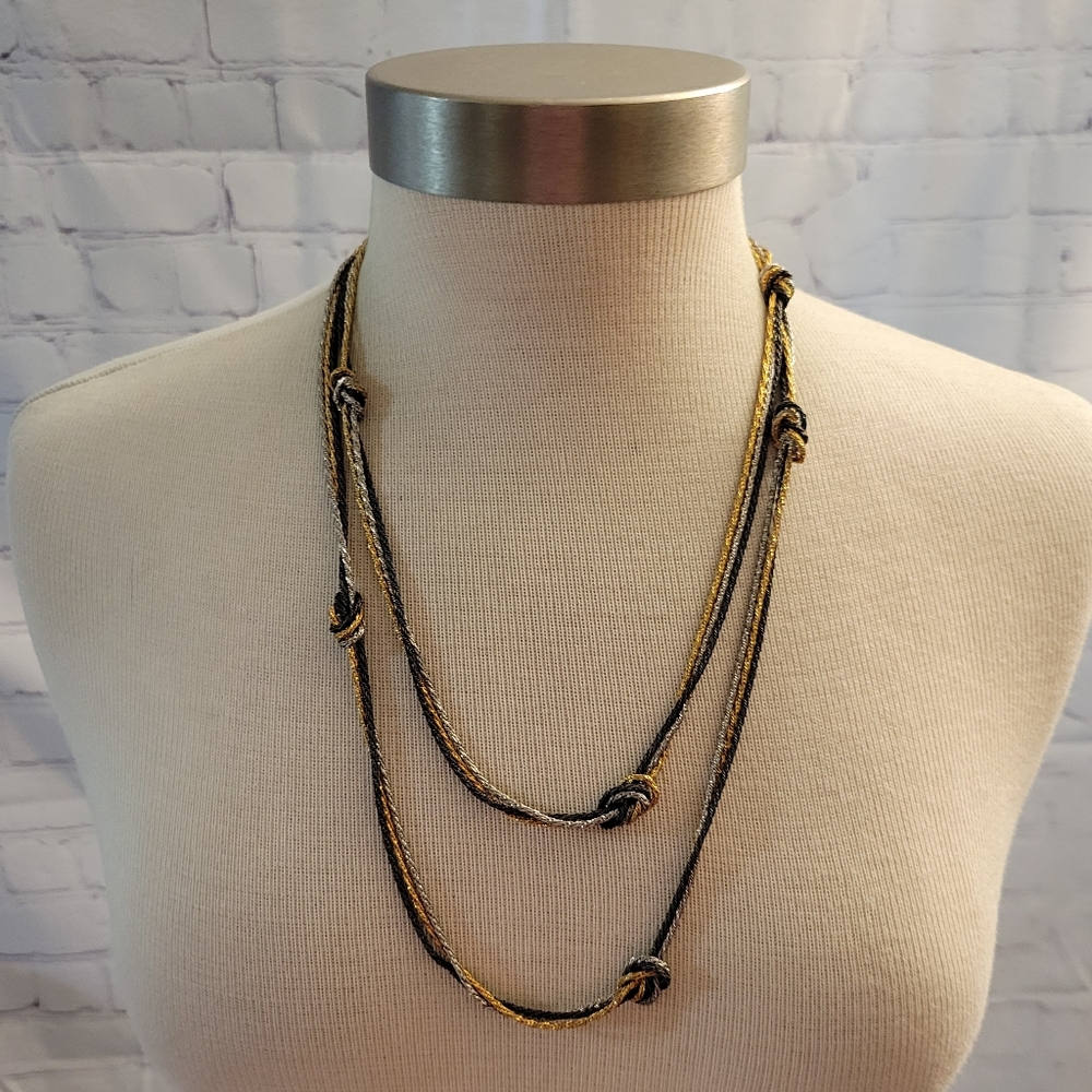 Multi Colored Chain Knotted Necklace